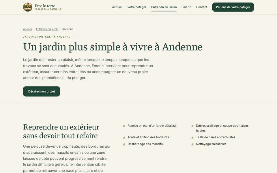 Page locale Andenne du site Emelaterre