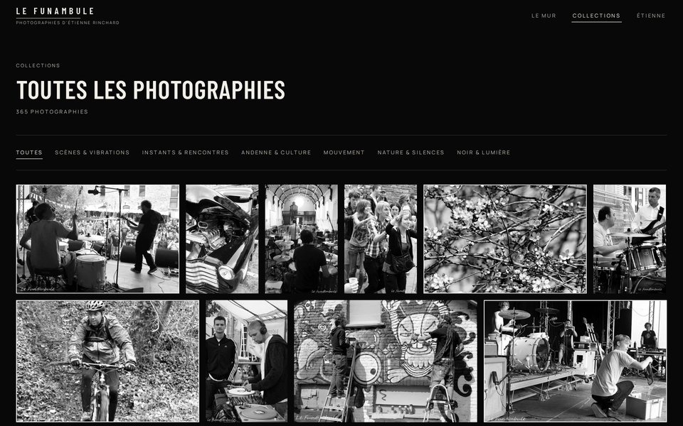 Page Collections du site Le Funambule